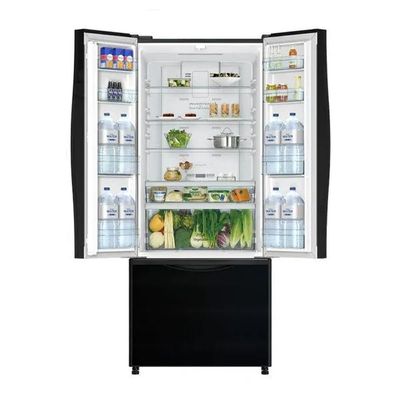 Hitachi French Bottom Freezer Refrigerator Glass 474.5 kW RWB710PUK9GBK Black